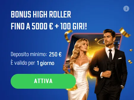 Bonus high roller fino a 5000 euro 100 giri